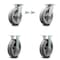 Service Caster 8 Inch Kingpinless Thermoplastic Rubber Wheel Caster Swivel Locks 2 Rigid, 2PK SCC-KP30S820-TPRRF-BSL-2-R-2 - alternate 1